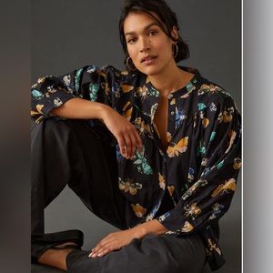 Anthropologie Butterfly Buttondown